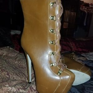 Calf boot leather brown